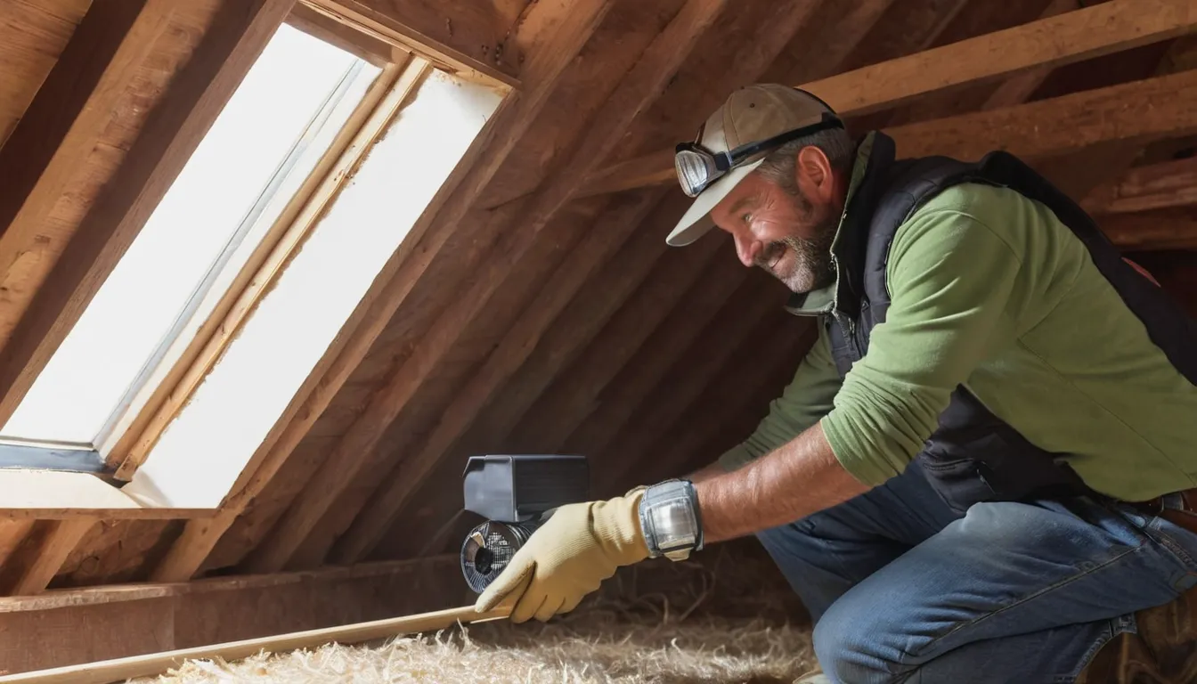 A local provider inspecting an attic for rodent and wildlife entry points in a Afton home